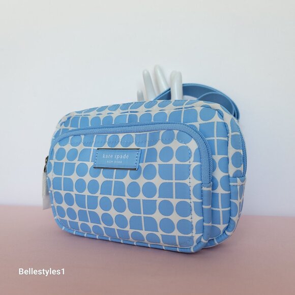KATE SPADE Belt Bag Noel Jacquarded Printed Fabric Bag- Astral Blue color ⭐ - Picture 3 of 16